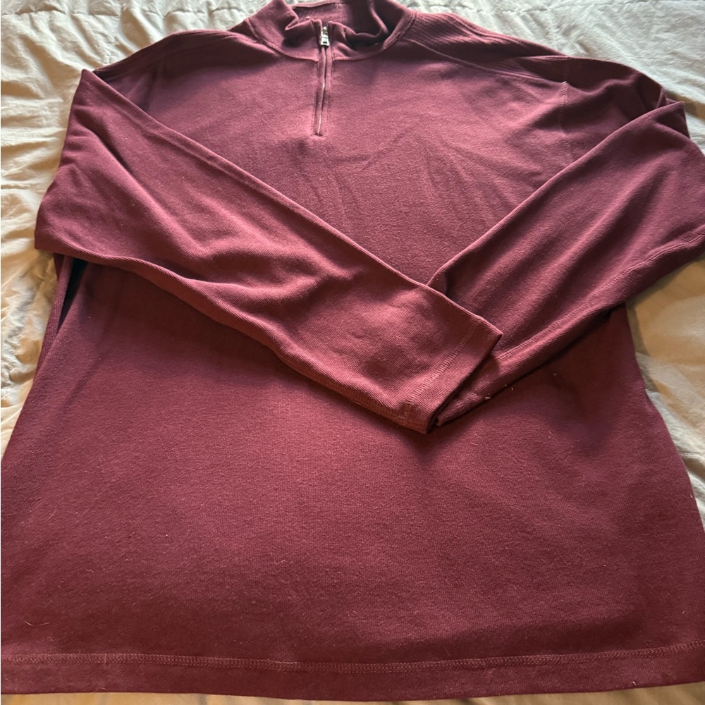 Rugged Trails Men's Burgundy 1/4 Zip Sweater-Excellent Condition XXL